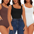 Women's Wide Strap Tummy Control Shapewear Bodysuit Comfortable Non-Slip Fitness Wear for Abdomen Toning Stylish Daily Wear Outf. 