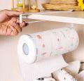 Metal Kitchen Tissue Paper Holder Under Cabinet Rack Towel Hanging Roll Holder Compact Space-Saving Design with Durable Construction and Stylish Look. 