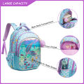Meetbelify Cute  Blue Mermaid Backpacks   for Girls  Elementary Kindergarten Students with Lunchbag and Penbag pen gpt. 