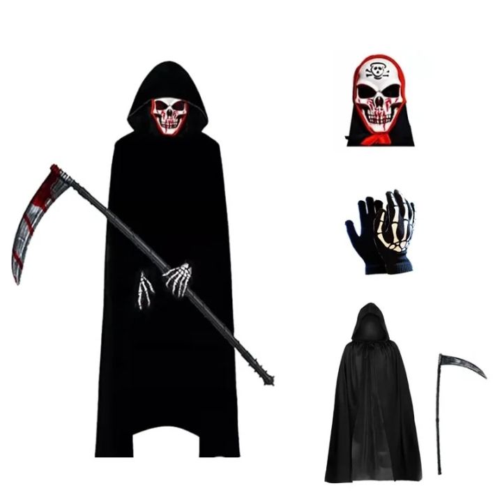 2024 New Children's Ghost Halloween Role-play Costume with Red Skull ...