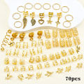 70Pcs Alloy Mixed Style Hair Ring Set Of Hair Accessories DIY Dreadlock Boho Style For Women Music festival party（Valentine'Day). 