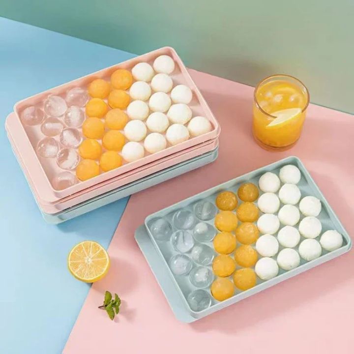 3D Round Ice Cube Tray With Lid Plastic Diamond Spherical Style Ice Mold DIY Mould Ice Ball Maker Kitchen Tools ice cube mold