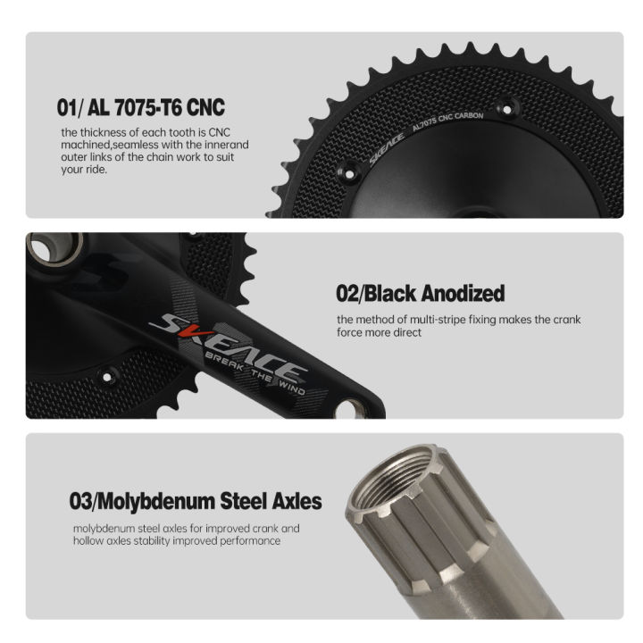 SKEACE%20Break%20The%20Wind%20Hollowtech%20Crankset%2049T%20Carbon%20Chainwheel%20165mm%20Aluminum%20Alloy%20Fixed%20Gear%20Bike%20Crank%20For%20Track%20Bicycle%20-%20Image%203
