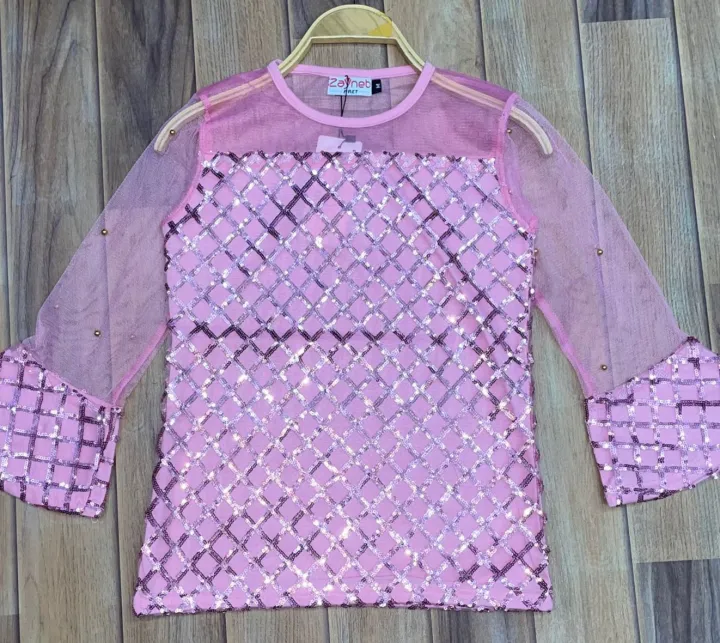 kids%20girls%20sequins%20fancy%20top%20blouse%20shirt%20-%20Image%202