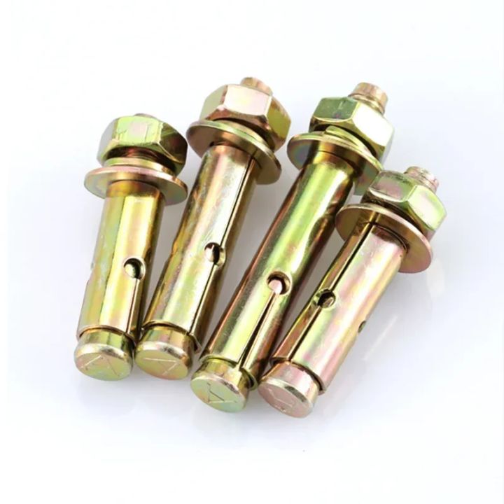 20pcs Heavy Duty Expansion Bolt Anchor Plasterboard Yellow Zinc Plated Fix Bolts M6 Sleeve Wall Anchor for Concrete