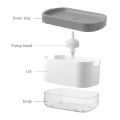 Soap Dispenser Box Press Dispenser Scrubbing Liquid Container Kitchen Bathroom Automatic Detergent Foam Box with Sponge Holder. 