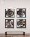 4 Piece Islamic Calligraphy Frame Set 6x6 Decorative Wall Art. 