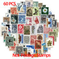 10/20/50 PCS All Different Postage Stamps Style Desc Stickers For Scrapbooking And  Journaling. 