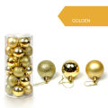 24pcs 3cm Glitter Christmas Ball Ornament Hanging Bauble Ball Gold Pink Champagne Christmas Tree Decorations New Year . 
