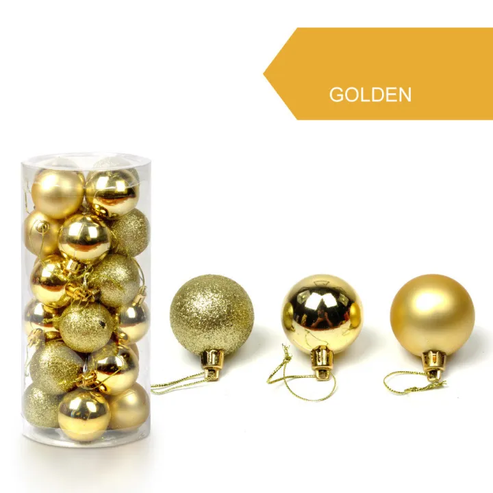 24pcs%203cm%20Glitter%20Christmas%20Ball%20Ornament%20Hanging%20Bauble%20Ball%20Gold%20Pink%20Champagne%20Christmas%20Tree%20Decorations%20New%20Year%20%20-%20Image%204