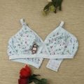 Pack of 4 Soft Cotton jercy Printed Bras for Women, Multi-Color, 03 Hooks. 