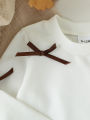 Baby Girls Clothing Set Spring Autumn Short Style Bow Long Sleeve Top+Leather Short Skirt 2Pcs For 3-24M Girls Stylish Outfit. 