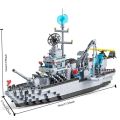 Huge size 1560PCS Navy war ship Army ship model warship 6 in 1 multi-shape combination building blocks to build a boy toy set. 