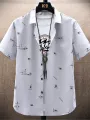 Korea Casual Cool men's shirt Short Sleeve Summer Cotton Slim Trend Shirt Large Size Cool Brand top New Arrival. 