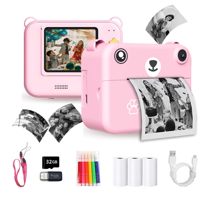 Digital Camera For Kids Instant Print Portable Small Camera With 32G ...
