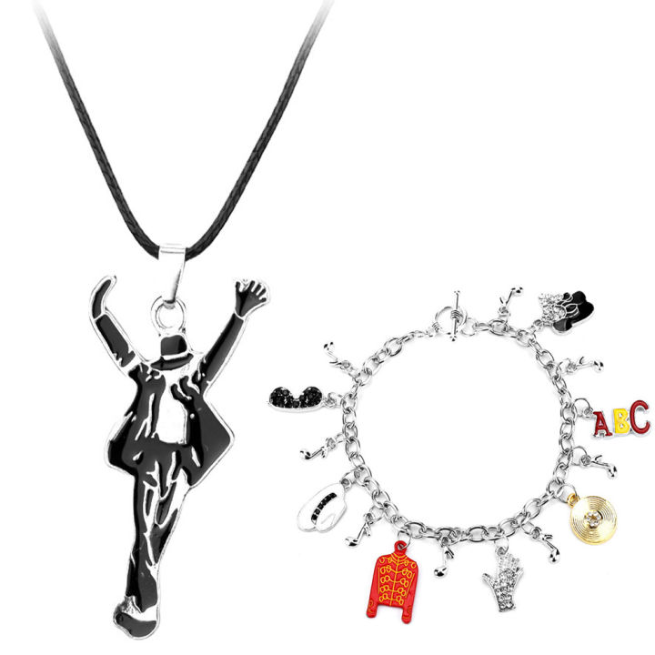 Artist Singer Michael Jackson BAD Necklace Rock Roll Everlasting Classic MJ Pendant Hot Charm Punk Jewelry Men Women
