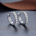 1pair Exquisite Synthetic Zircon Decor Hoop Earrings, Fashion Earrings For Men Women.