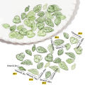 100Pcs acrylic mini small tree leaves, light green, dark green, each 50Pcs beads, handmade DIY making jewelry bracelet accessori.