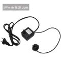 3W 5W LED Light Fountain Pump Fish Tank Water Pump for Rockery Garden Aquarium Decoration Air Pump 220V EU Plug. 