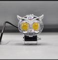 Owl Shape Crystal Multi Color Drl Led Fog Light For Bikes. Universal Fitment, Fog Light For Bikes- 8 Working Modes ( PLease Use it ON Battery)- Metal Back Body. 