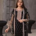 THAZAB Fancy Organza 3pcs Stitched suit for women. 