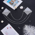 1 Pair Rhinestone Nipple Pasties Stickers Women Multilayer Metal Chain Tassel Nipple Cover Reusable Nipple Cover For Party. 
