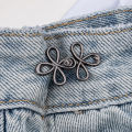 2Pcs Cute Four Leaf Clover Buckle Adjuster Waist Tightener Adjustable Waist Buckle Detachable Seamless Button For Pants Skirts. 