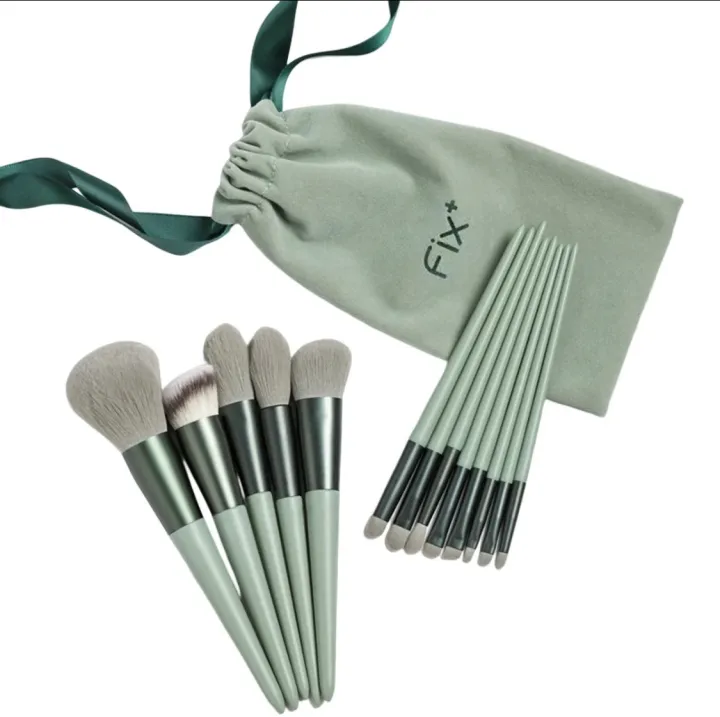 Fix+%2013pcs%20Beauty%20Makeup%20Brush%20Set%20(Green)%20Fix%20Professional%20Makeup%20Brushes%20Set%20-%20Image%202