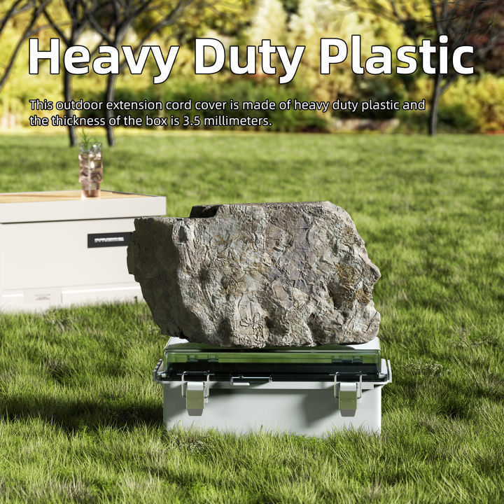 DaierTek%209x5x4.3%E2%80%9C%20Outdoor%20Extension%20Cord%20Cover%20Waterproof%20Electric%20Box%20Enclosure%20Cable%20Outlet%20Plug%20Cover%20Cord%20Protector%20Box%20-%20Image%204