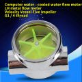 Water Flow Indicator Computer Cooling Flow Indicator Tungsten Alloy G1/4" Standard Female to Female Thread Visual Flow Indicator. 