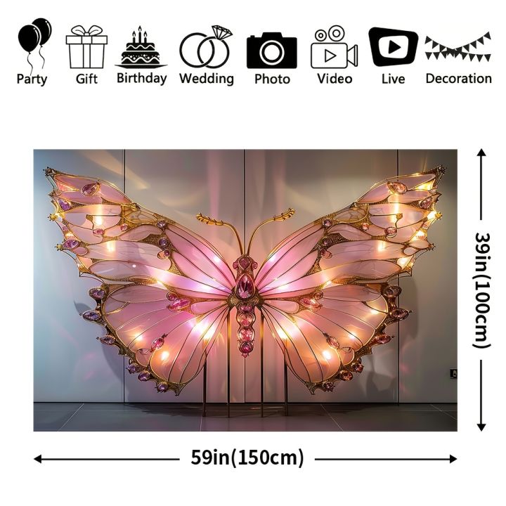 1%20giant%20pink%20butterfly%20decoration%20with%20glowing%20gold%20frame%20-%20butterfly%20party%20decoration%20-%20Image%203