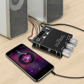 ZK-502MT 2x50W Bluetooth Audio Power Amplifier Module, Subwoofer Bass Treble AMP with AUX Input. 