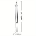Professional Stainless Steel Tweezers for Eyebrows & Facial Hair Precision Tip Non-Slip Grip Eyebrow, Beard, Mustache Trimming.