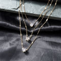 Trendy Zircon Pendant Necklace For Women Multilayer Chain Choker Fashion Female Party Shiny Jewelry .