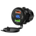 83W USB PD Type C Car Charger Socket Dual USB Dual Type C Fast Charging Outlet Adapter Socket with LED Voltmeter Waterproof. 