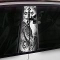 2 pcs Christian cross car sticker, car B-pillar waterproof trim covering scratches DIY door pillar sunscreen vinyl sticker. 