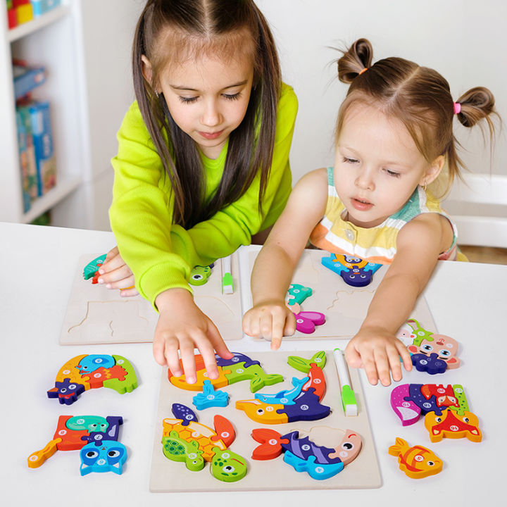 Wooden%20Animal%20Parent-Child%20Drawing%20Board%203D%20Puzzles%20Double-Sided%20Digital%20Puzzles%20Children's%20Cartoon%20Early%20Education%20Toys%20%20-%20Image%202
