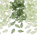 100Pcs acrylic mini small tree leaves, light green, dark green, each 50Pcs beads, handmade DIY making jewelry bracelet accessori.