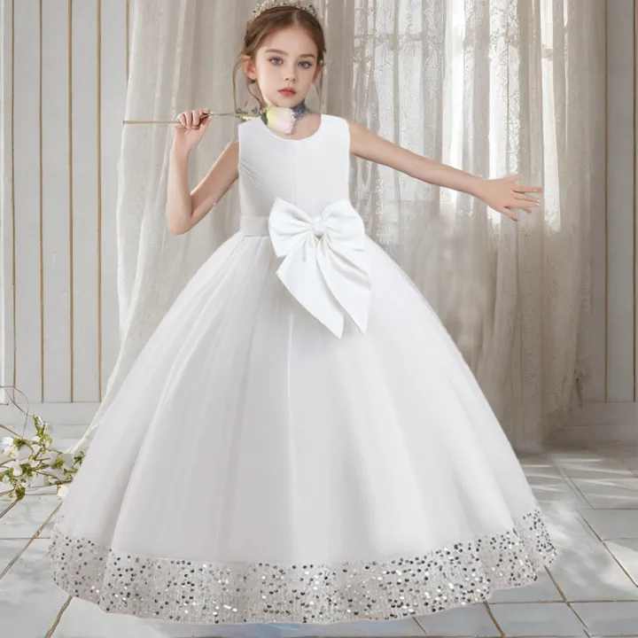 Teen%20Girls%20Luxury%20Big%20Bow%20Evening%20Gown%20Wedding%20Bridesmaid%20Party%20Dress%20For%20Girl%20Kids%20Sequin%20Princess%20Birthday%20Dresses%20Summer%20Wear%20-%20Image%204