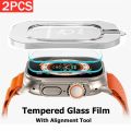 Alignment Tool With HD Tempered Glass Film For Apple Watch Ultra 49mm Easy Install Screen Protector For Iwatch Ultra 2 49mm. 