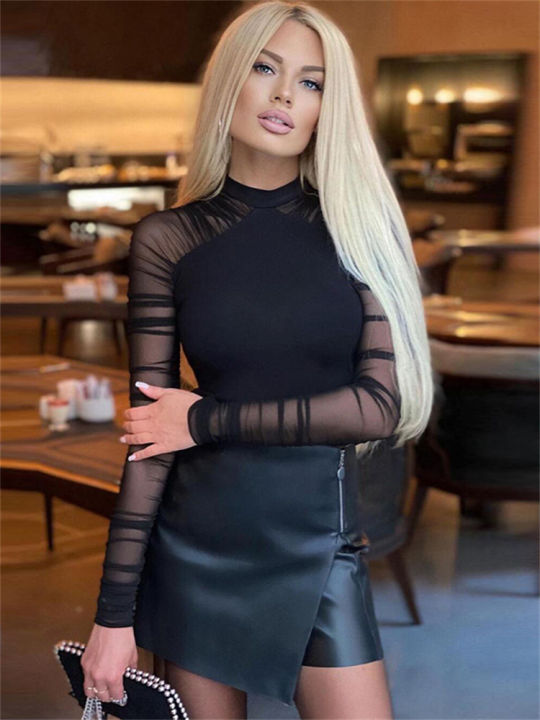 Weird%20Puss%202025%20Mesh%20Patchwork%20Bodysuit%20%20Women%20Sleeve%20Ruched%20Skinny%20Turtleneck%20Bodycon%20Elegant%20Wild%20Tops%20Streetwear%20Outfits%20-%20Image%205
