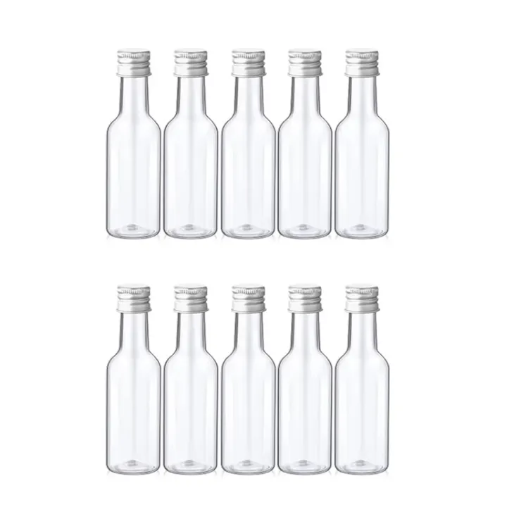 10Pcs%20Mini%20Liquor%20Bottles%2050ml%20Plastic%20Spirit%20Bottles%20Silver/%20Gold/%20Black%20Caps%20Alcohol%20Shot%20Bottles%20-%20Image%203