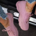 Women's Sneakers Breathable Casual Women Socks Shoes Lace Up Ladies Flats Female Spring Vulcanized Running Zapatillas De Mujer. 