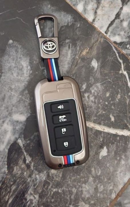 Toyota Corolla Grande Metal Key/Remote Cover with Key Chain Premium Quality Imported