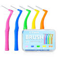 20Pcs/box L Shape Push-Pull Interdental Brush Orthodontic Toothpick Teeth Tooth Pick ToothBrush Oral Hygiene Care.