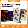 AIBOMAN RX6500XT 4G Fox Backboard Pattern GDDR6 64Bit Outputinterface HDMI*1+DP*1 gaming on computer graphics card.