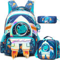 Backpack Sets with Lunch Bag for Boys 6-12 School Bags and Lunch Box for Kids 3pcs Elementary Students Teens. 