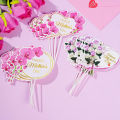 12 Pieces Happy Mother's Day Cake Toppers Flower Cupcake Topper for Mother's Day Birthday Cake Decoration Party Supplies. 