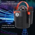 Y-11 Family KTV Karaoke Stereo Portable Wireless Shocking Bass Sound RGB Bluetooth Speaker with Two Wireless Microphone. 