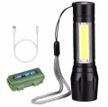 Rechargeable Zoom Tourch Light LED USB portable Tourch 3 Moods Mini Camping Light. 